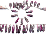Pink Ruby Zoisite faceted bead size 9X26-8.5X31mm.