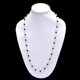 Black Spinel and Clear Quartz gemstone faceted rondelle bead rosary chain 24k gold plated over silver, women jewelry making necklaces, earrings, anklets, and bracelets.