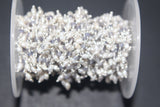 iolite natural semi-precious gemstone beads silver rosary chain for a necklace, earrings, anklet, and bracelet making.