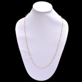 Pink Chalcedony and freshwater pearl gemstone faceted rondelle bead rosary chain 24k gold plated over silver, women jewelry making necklaces, earrings, anklets, and bracelets.