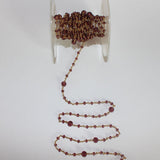 Rhodolite Garnet gemstone faceted rondelle bead 7.5mm rosary chain 24k gold plated over silver, women jewelry making necklaces, earrings, anklets, and bracelets.