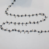 london blue topaz quartz gemstone bead chain silver, women jewelry making necklaces, earrings, and bracelets bead chain.