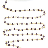 smoky quartz gemstone bead chain 24k gold plated over silver, women jewelry making necklaces, earrings, and bracelets bead chain.