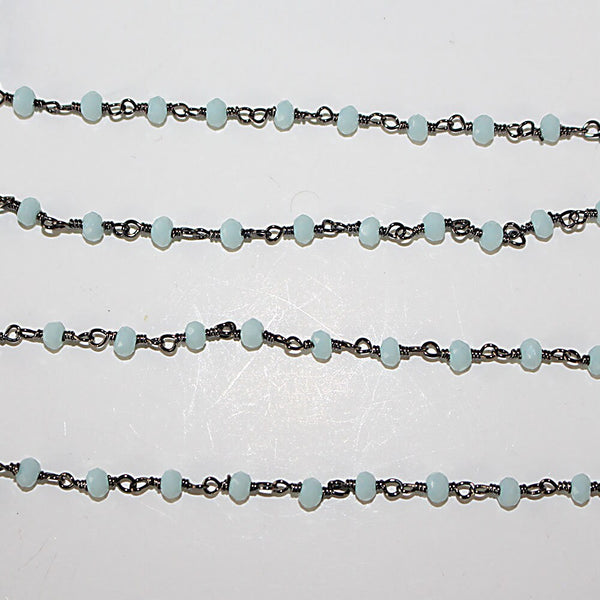 amazonite quartz gemstone bead chain 24k gold plated over silver, women jewelry making necklaces, earrings, and bracelets bead chain.