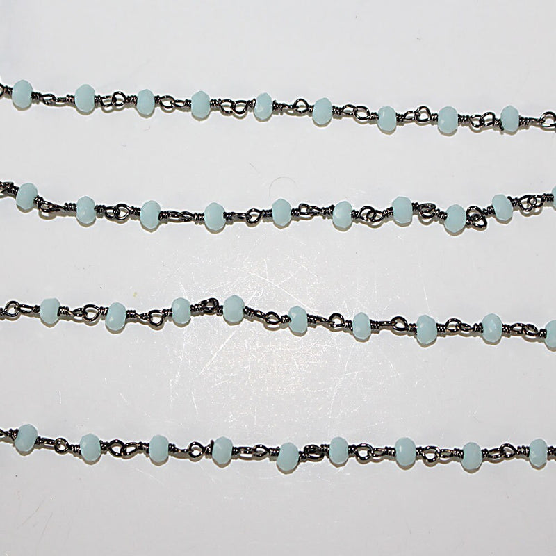 amazonite quartz gemstone bead chain 24k gold plated over silver, women jewelry making necklaces, earrings, and bracelets bead chain.