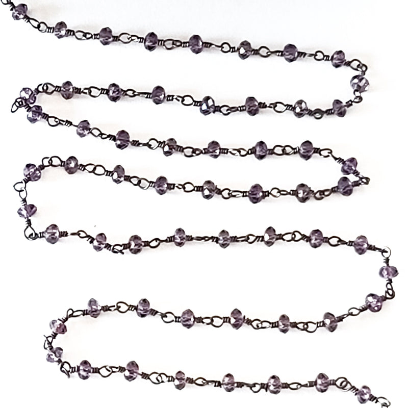 amethsyt quartz gemstone bead chain 24k gold plated over silver, women jewelry making necklaces, earrings, and bracelets bead chain.