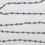 dark mystic quartz gemstone bead chain 24k gold plated over silver, women jewelry making necklaces, earrings, and bracelets bead chain.