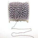 pink chalcedony quartz gemstone bead chain 24k gold plated over silver, women jewelry making necklaces, earrings, and bracelets bead chain.