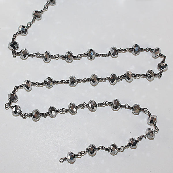 pyrite quartz gemstone bead chain 24k gold plated over silver, women jewelry making necklaces, earrings, and bracelets bead chain.
