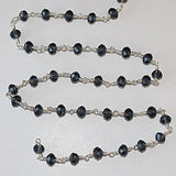 london blue topaz quartz gemstone bead chain silver, women jewelry making necklaces, earrings, and bracelets bead chain.
