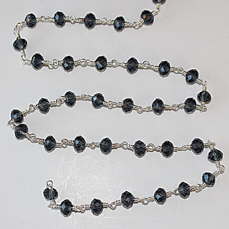 london blue topaz quartz gemstone bead chain silver, women jewelry making necklaces, earrings, and bracelets bead chain.