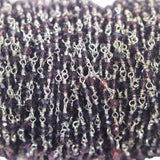 amethyst quartz gemstone bead chain silver, women jewelry making necklaces, earrings, and bracelets bead chain.
