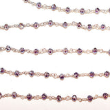 amethyst mystic quartz gemstone bead chain silver, women jewelry making necklaces, earrings, and bracelets bead chain.