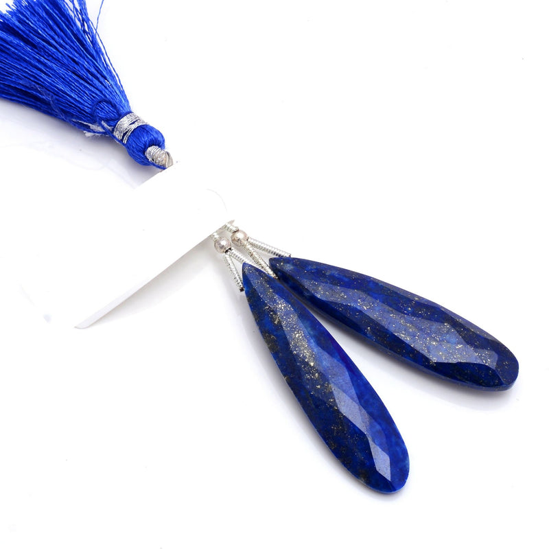 Lapis Lazuli Natural AAA Quality Semi Precious Gemstone Bead 10X40mm & 34Ct Pear Teardrop Diy Women Jewelry Making Earring Necklace Pendants