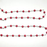 coral smooth quartz gemstone bead chain silver, women jewelry making necklaces, earrings, and bracelets bead chain.