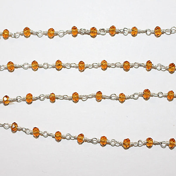 dark citrine quartz gemstone bead chain silver, women jewelry making necklaces, earrings, and bracelets bead chain.