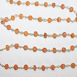 Carnelian natural semi-precious gemstone beads 2.5-3mm rosary chain for a necklace, earrings, anklet, and bracelet making.