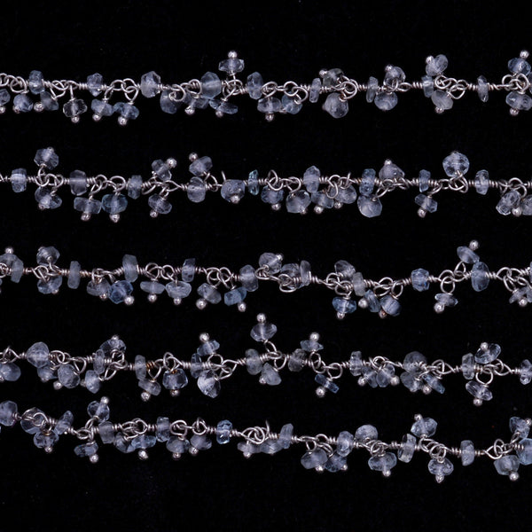 clear quartz gemstone bead chain silver, women jewelry making necklaces, earrings, and bracelets bead chain.