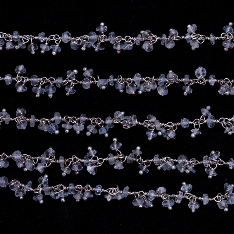 clear quartz gemstone bead chain silver, women jewelry making necklaces, earrings, and bracelets bead chain.
