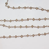 smoky quartz gemstone bead chain silver, women jewelry making necklaces, earrings, and bracelets bead chain.