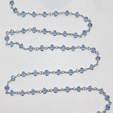 tanzanite quartz gemstone bead chain silver, women jewelry making necklaces, earrings, and bracelets bead chain.
