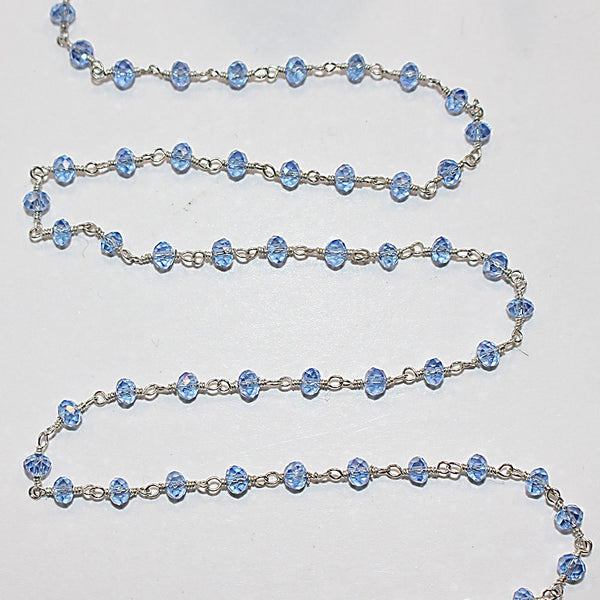 tanzanite quartz gemstone bead chain silver, women jewelry making necklaces, earrings, and bracelets bead chain.