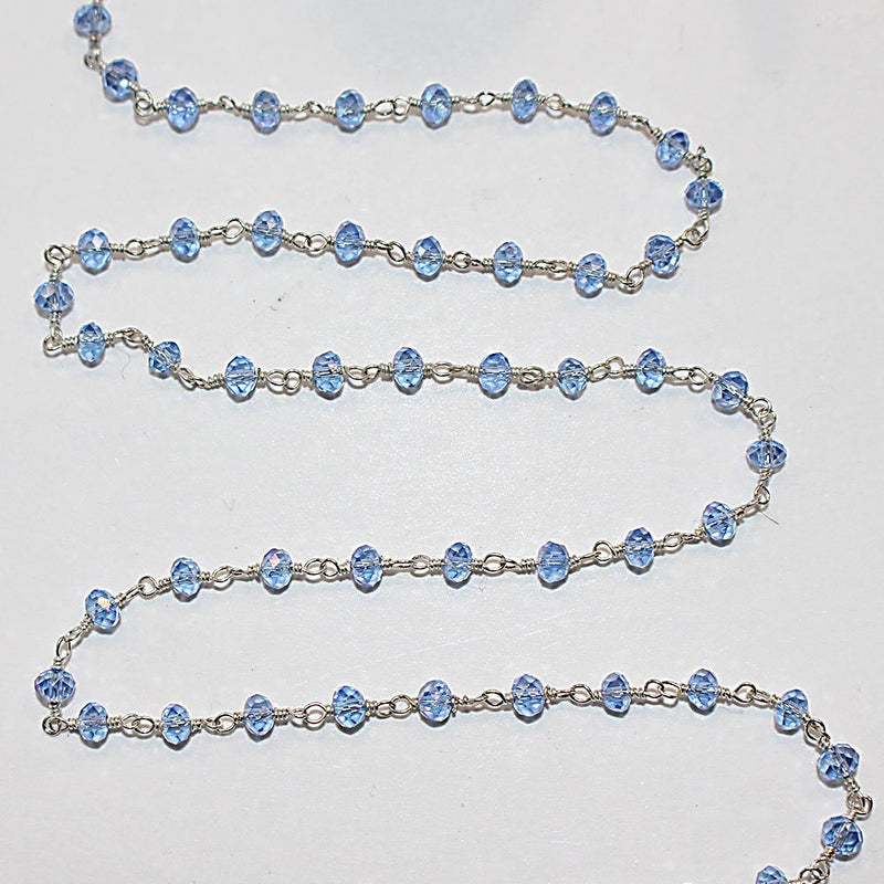 tanzanite quartz gemstone bead chain silver, women jewelry making necklaces, earrings, and bracelets bead chain.