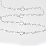 Clear Quartz gemstone faceted rondelle bead 3-4mm rosary coin chain silver, women jewelry making necklaces, earrings, anklets, and bracelets.
