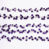 amethyst natural semi-precious gemstone beads silver rosary chain for a necklace, earrings, anklet, and bracelet making.