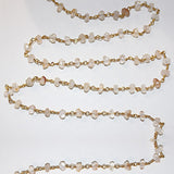 golden rutilated faceted 3-4mm 4-5mm bead rosary chain.