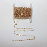 Mystic Fire Opal gemstone faceted rondelle bead rosary coin chain women jewelry making necklaces, earrings, anklets, and bracelets.