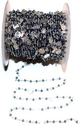 London Blue Topaz Gemstone Faceted Rondelle Bead 3mm Silver Plated Rosary Coin Chain Women Jewelry Making Necklace Anklet Bracelet Wholesale