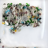 Multi Color Quartz gemstone faceted rondelle bead rosary coin chain women jewelry making necklaces, earrings, anklets, and bracelets.