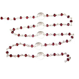 Rhodolite Garnet gemstone faceted rondelle bead rosary coin chain women jewelry making necklaces, earrings, anklets, and bracelets.