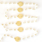 Rainbow Moonstone natural gemstone faceted rondelle bead rosary coin chain women jewelry making necklaces, earrings, anklets, and bracelets.