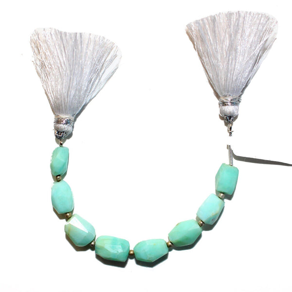 Peruvian Opal natural semi-precious gemstone bead strands, tumble-shaped 4-inch long bead strand, faceted bead size 6mm handmade gemstone bead strand 26 Carat, women jewelry making necklaces, earrings, and bracelets bead strands.