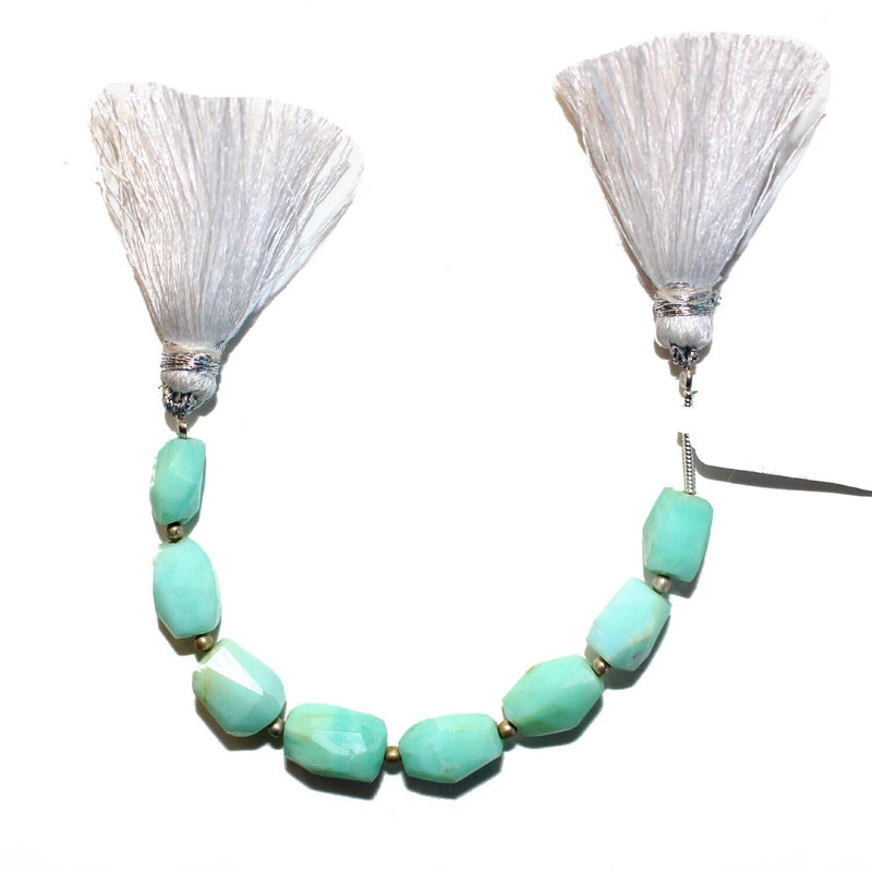 Peruvian Opal natural semi-precious gemstone bead strands, tumble-shaped 4-inch long bead strand, faceted bead size 6mm handmade gemstone bead strand 26 Carat, women jewelry making necklaces, earrings, and bracelets bead strands.