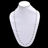 Black Spinel and freshwater pearl gemstone faceted rondelle bead rosary chain 24k gold plated over silver, women jewelry making necklaces, earrings, anklets, and bracelets.