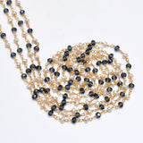 London Blue Topaz and freshwater pearl gemstone faceted rondelle bead rosary chain 24k gold plated over silver, women jewelry making necklaces, earrings, anklets, and bracelets.