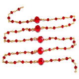 Red Garnet gemstone faceted rondelle bead 3-4mm rosary chain 24k gold plated over silver, women jewelry making necklaces, earrings, anklets, and bracelets.