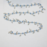 blue peruvian chalcedony mystic quartz gemstone bead chain silver, women jewelry making necklaces, earrings, and bracelets bead chain.