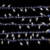 dark mystic quartz gemstone bead chain silver, women jewelry making necklaces, earrings, and bracelets bead chain.