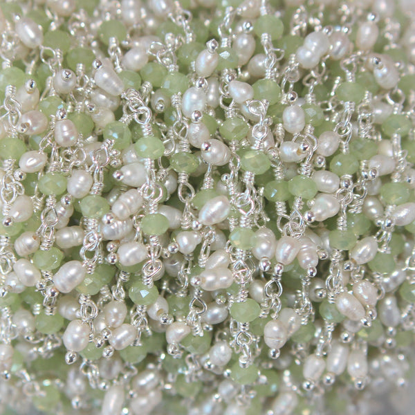 green chalcedony mystic quartz gemstone bead chain silver, women jewelry making necklaces, earrings, and bracelets bead chain.