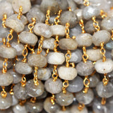 labradorite handmade gemstone bead chain.