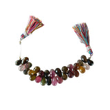 Multi Tourmaline natural semi-precious gemstone bead strands, teardrop-shaped 4-inch long bead strand, faceted bead size 5mm handmade gemstone bead strand 39 Carat, women jewelry making necklaces, earrings, and bracelets bead strands.