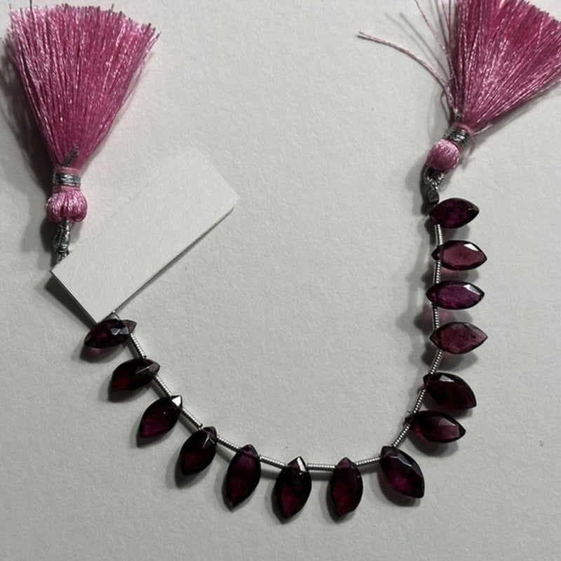 Faceted Garnet Marquise Bead Strand, DIY Jewelry Making