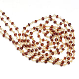 rhodolite garnet semi-precious gemstone beads black oxidized antique rosary chain for a necklace, earrings, anklet, and bracelet making.