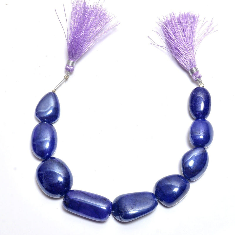 Mystic Purple Quartz Smooth Tumble 4 inch Bead Strand 10.5X16-15X20mm & 104 Cts Natural Semi Precious Gemstone Birthstone Chakra Crafts DIY