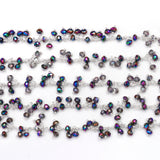multi light quartz gemstone bead chain silver, women jewelry making necklaces, earrings, and bracelets bead chain.