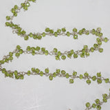 peridot quartz gemstone bead chain silver, women jewelry making necklaces, earrings, and bracelets bead chain.